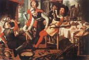 Pieter Aertsen Peasants by the Hearth oil painting on canvas